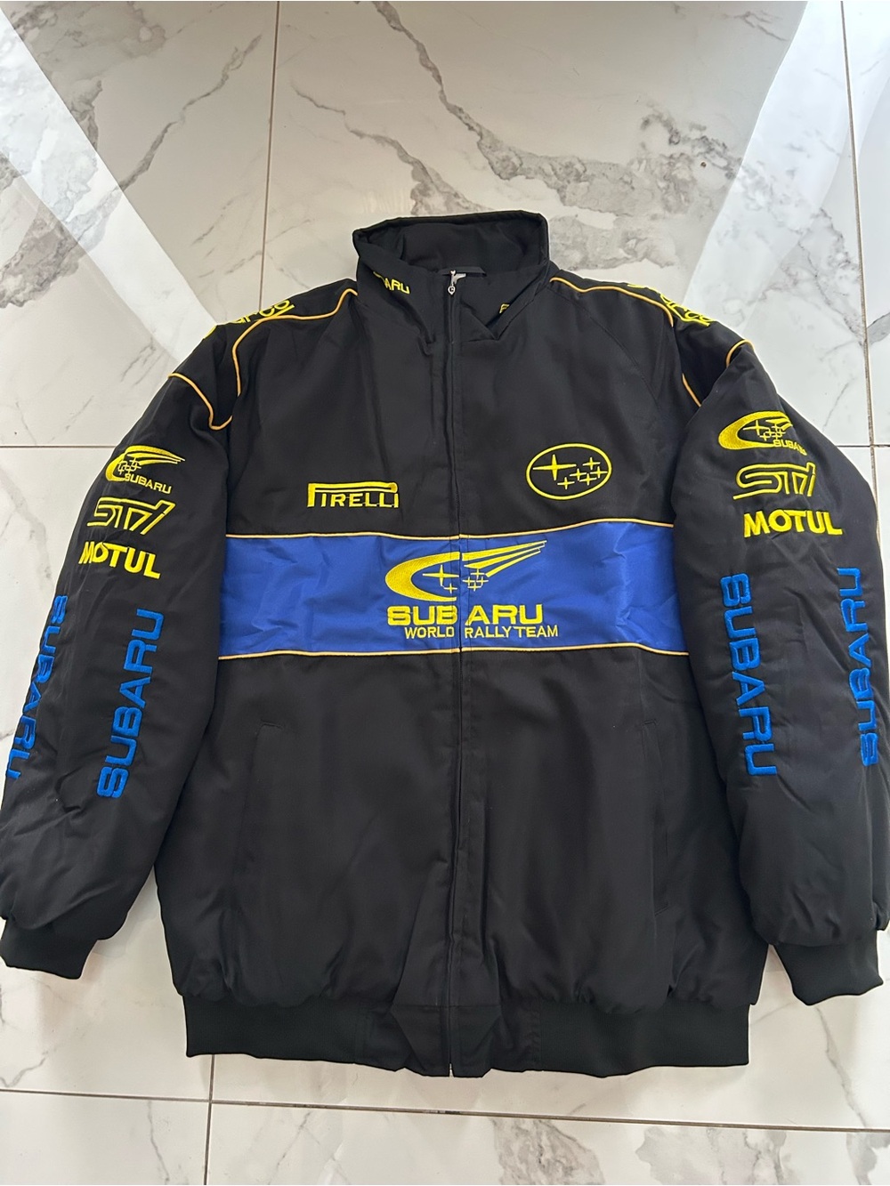 Subaru Racing Jacket Blue Black – Vintage Embroidered Bomber
